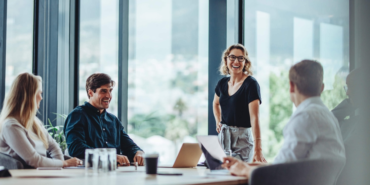 Business People Having a Casual Discussion During a Meeting