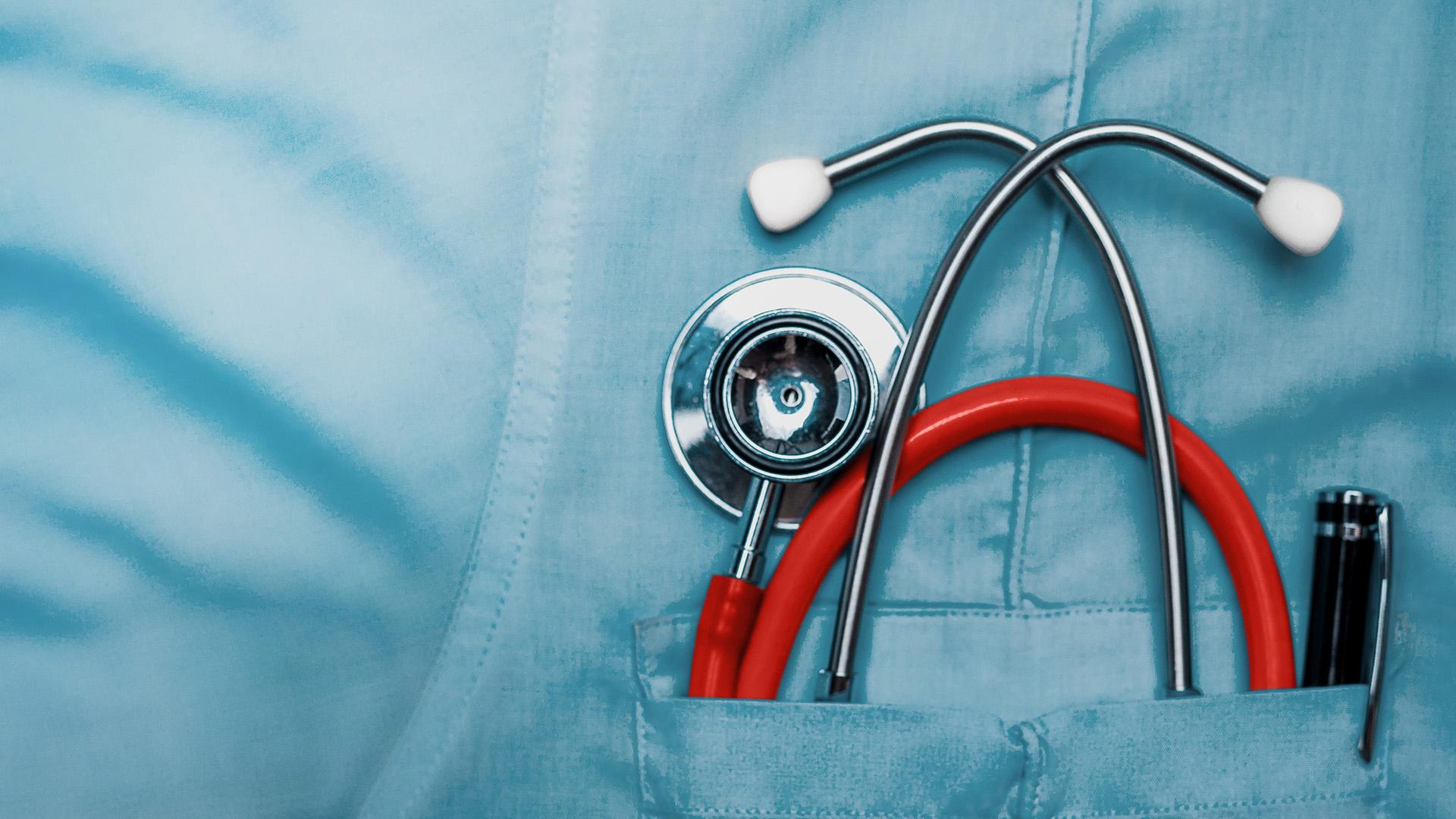 Stethoscope in pocket