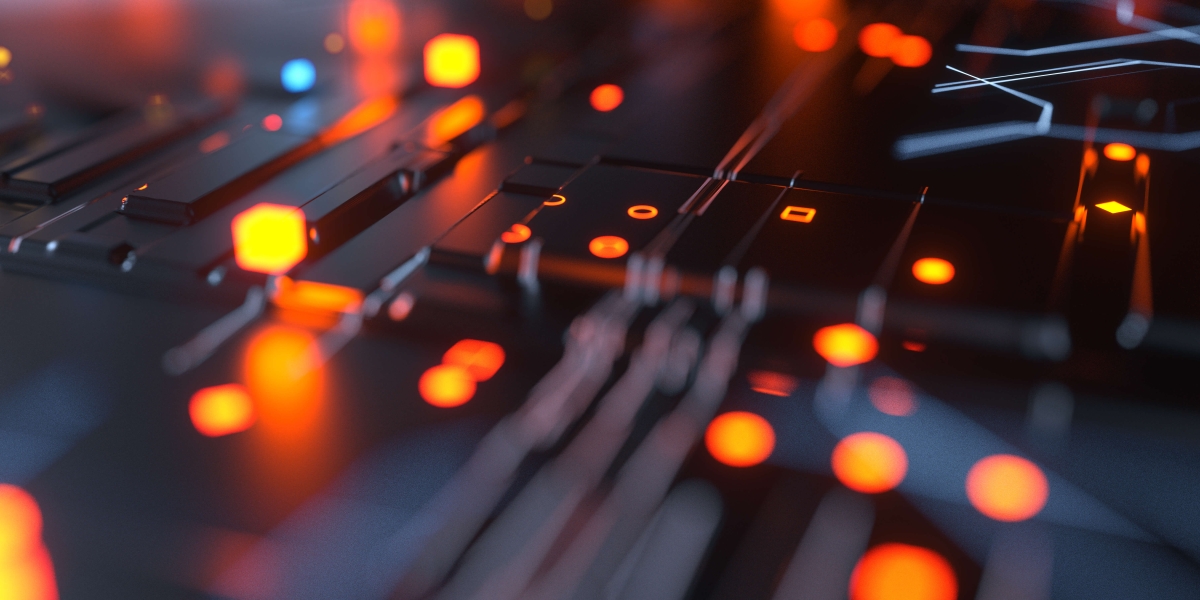 Technology networks board background - stock photo