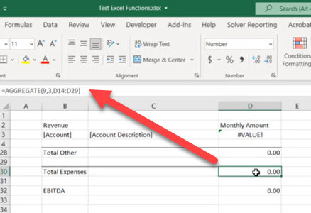 Formula with Aggregate