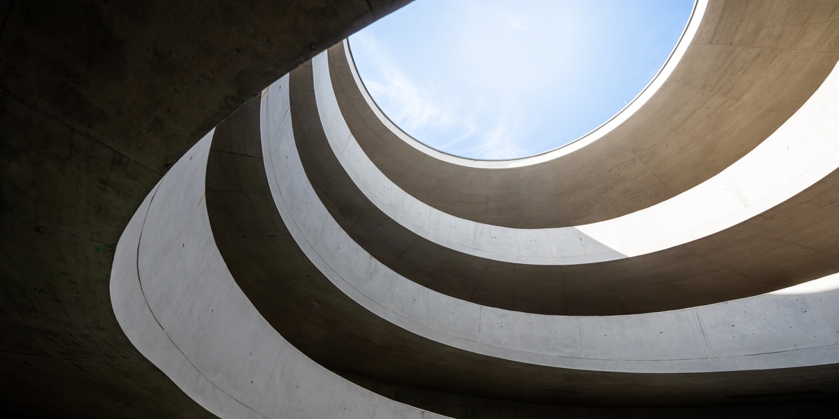 Modern driveway in a parking garage