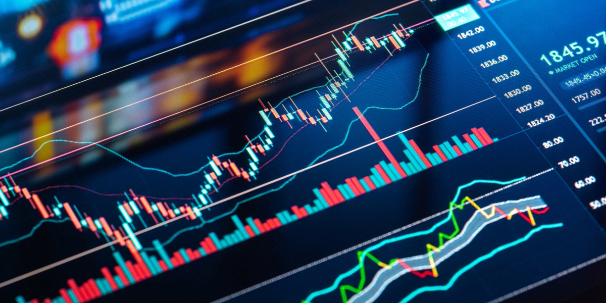 An image of a digital stock market graph.